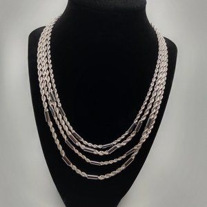 Napier Layered Silver and Gunmetal Necklace